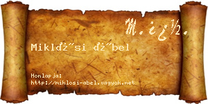 Miklósi Ábel névjegykártya