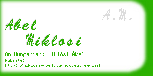 abel miklosi business card