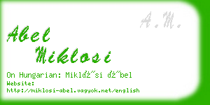 abel miklosi business card